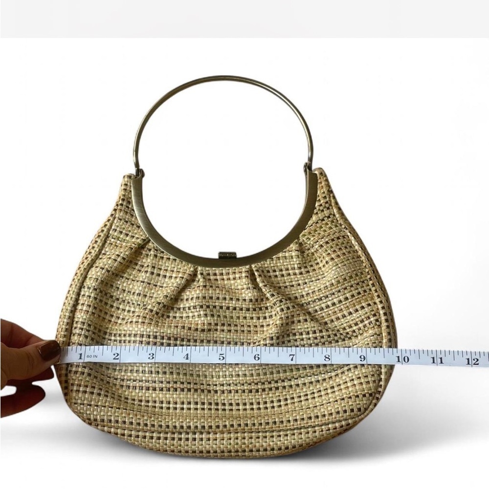 woven rattan bag with gold-toned hardware - Picture 2 of 6